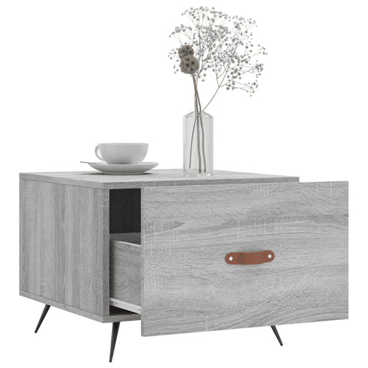 Mesa de Centro, Mesa baixa, 50x50x40 cm derivados madeira sonoma cinza