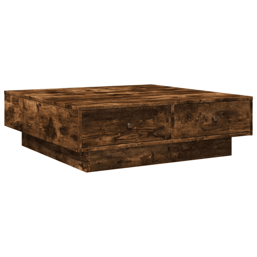 Mesa de Centro, Mesa baixa, 90x90x28 cm derivados de madeira carvalho fumado