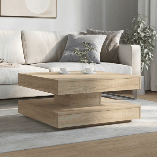 Mesa de Centro, Mesa baixa, rotativa a 360graus 70x70x34,5cm carvalho sonoma Mesa de Centro, Mesa baixa, rotativa a 360graus 70x70x34,5cm carvalho sonoma