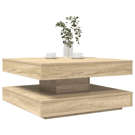 Mesa de Centro, Mesa baixa, rotativa a 360graus 70x70x34,5cm carvalho sonoma Mesa de Centro, Mesa baixa, rotativa a 360graus 70x70x34,5cm carvalho sonoma