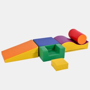 Blocos gigantes 6 peças para escalar e trepar - Escada e escorregador para crianças - Brinquedo para trepar, deslizar e engatinhar, para pré-escolares e bebés, blocos macios, amarelos