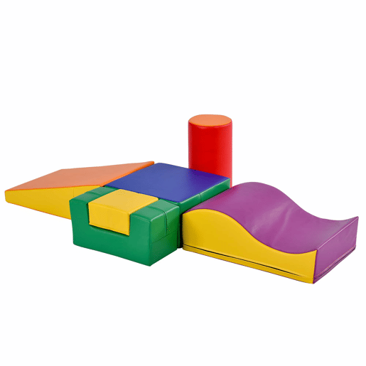 Blocos gigantes 6 peças para escalar e trepar - Escada e escorregador para crianças - Brinquedo para trepar, deslizar e engatinhar, para pré-escolares e bebés, blocos macios, amarelos