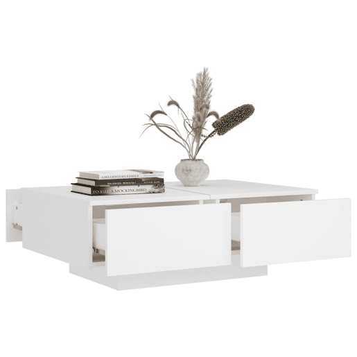 Mesa de Centro, Mesa baixa, 90x60x31 cm contraplacado branco