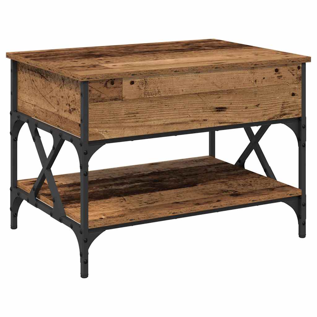 mesa de cafe - mesa de centro - mesa baja madera vieja 70x50x50cm madera contrachapada
