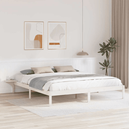 Estrutura De Cama De Casal Simple King Size - Branco 200 x 200 cm