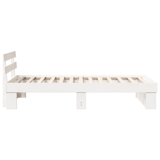 Estrutura de cama de solteiro para adultos - Branco 90 x 200 cm Madeira de Pinheiro Sólida