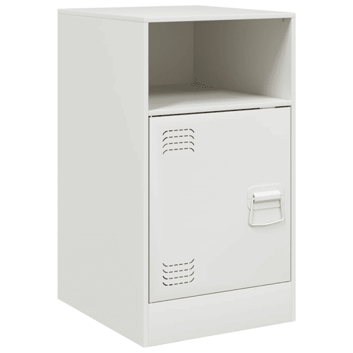 Soluna Home - Mesitas De Noche Acero laminado en frío Blanco 34,5 x 39 x 62 cm