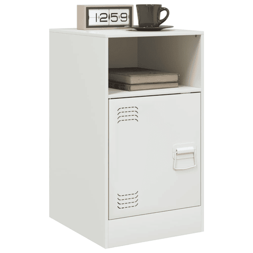 Soluna Home - Mesitas De Noche Acero laminado en frío Blanco 34,5 x 39 x 62 cm