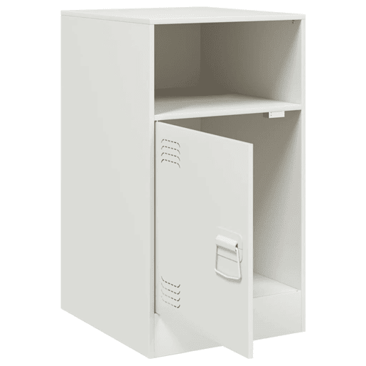 Soluna Home - Mesitas De Noche Acero laminado en frío Blanco 34,5 x 39 x 62 cm