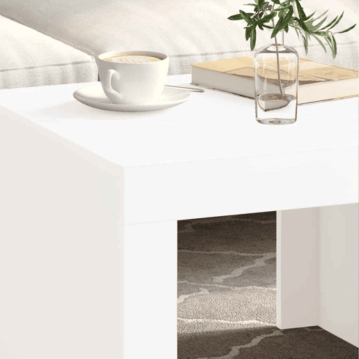 Mesa de Centro, Mesa baixa, 50x50x35 cm derivados madeira branco