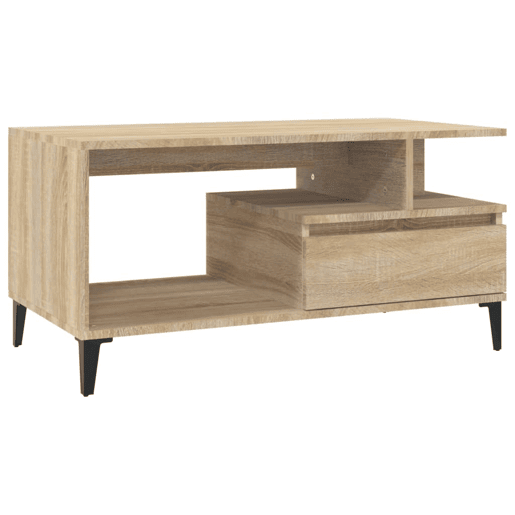 Mesa de Centro, Mesa baixa, 90x49x45 cm derivados de madeira carvalho sonoma