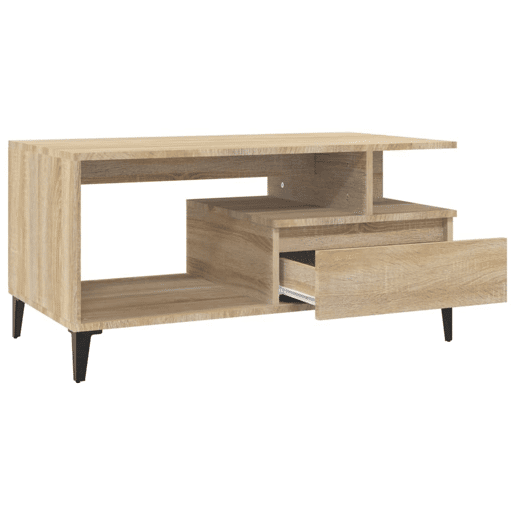 Mesa de Centro, Mesa baixa, 90x49x45 cm derivados de madeira carvalho sonoma