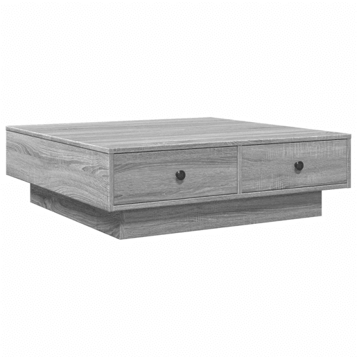 Mesa de Centro, Mesa baixa, 90x90x28 cm derivados madeira cinzento sonoma