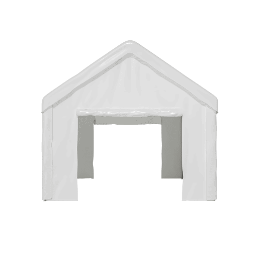 Tenda garagem 3x6m - porta dupla enrolável, teto e laterais removíveis - branco