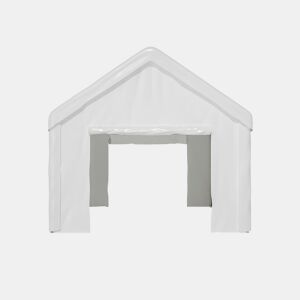 Tenda garagem 3x6m - porta dupla enrolável, teto e laterais removíveis - branco