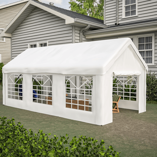 Tenda garagem 3x6m - porta dupla enrolável, teto e laterais removíveis - branco