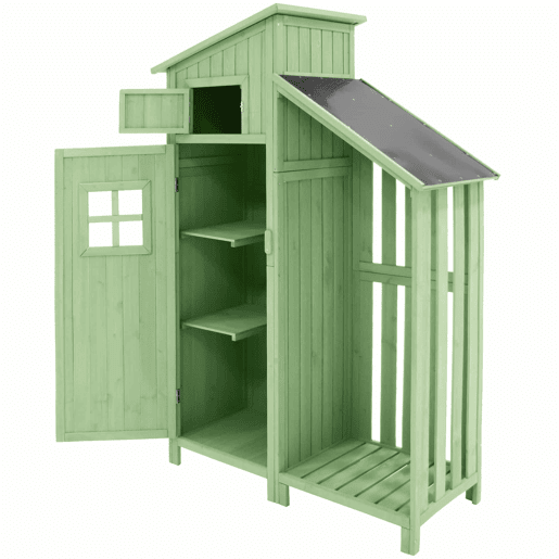 Casinha de jardim 124x46x174 cm - Adequada para jardins pequenos - Verde