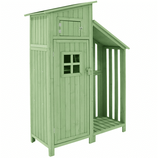 Casinha de jardim 124x46x174 cm - Adequada para jardins pequenos - Verde