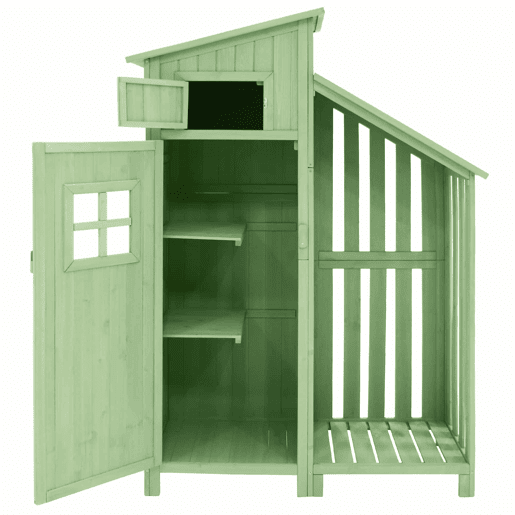 Casinha de jardim 124x46x174 cm - Adequada para jardins pequenos - Verde