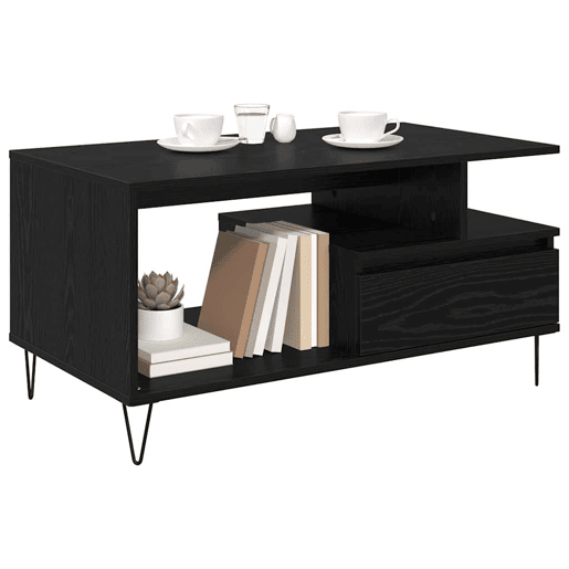 Mesa de Centro, Mesa baixa, com gaveta Carvalho Preto 90 x 49 x 45 cm