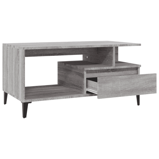 Mesa de Centro, Mesa baixa, 90x49x45 cm derivados de madeira cinzento sonoma