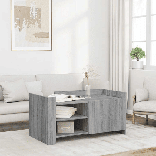 Mesa de Centro, Mesa baixa, 100x50x50cm derivados de madeira cinzento sonoma