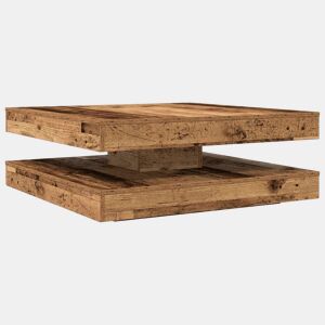 Mesa de Centro, Mesa baixa, rotativa a 360 graus 90x90x34,5 cm madeira velha