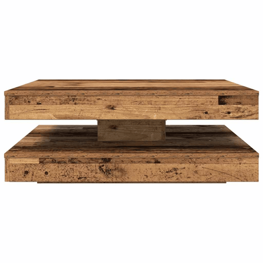 Mesa de Centro, Mesa baixa, rotativa a 360 graus 90x90x34,5 cm madeira velha