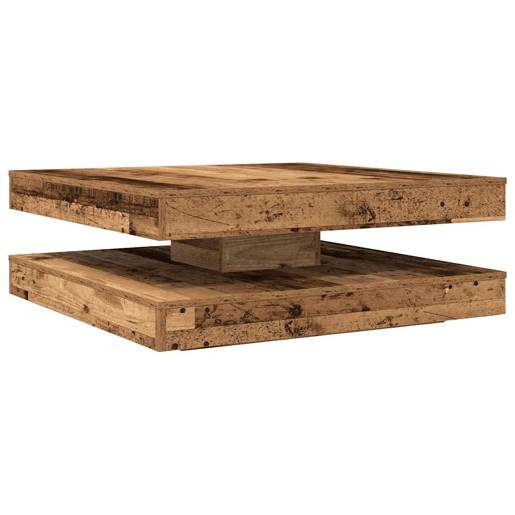Mesa de Centro, Mesa baixa, rotativa a 360 graus 90x90x34,5 cm madeira velha