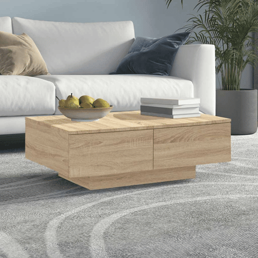 Mesa de Centro, Mesa baixa, 90x60x31 cm derivados de madeira carvalho sonoma