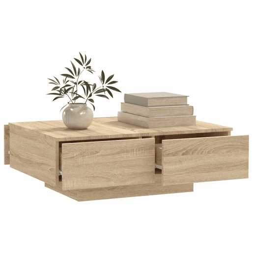 Mesa de Centro, Mesa baixa, 90x60x31 cm derivados de madeira carvalho sonoma
