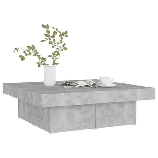 Mesa de Centro, Mesa baixa, 90x90x28cm derivados de madeira cinzento cimento