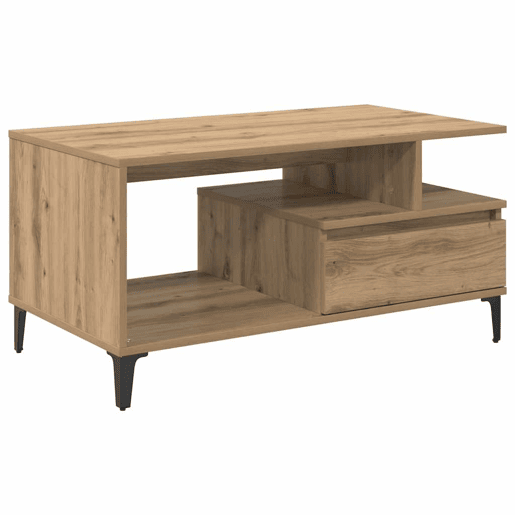 Mesa de Centro, Mesa baixa, com gaveta Carvalho Artesanal 90 x 49 x 45 cm