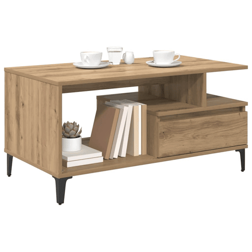 Mesa de Centro, Mesa baixa, com gaveta Carvalho Artesanal 90 x 49 x 45 cm