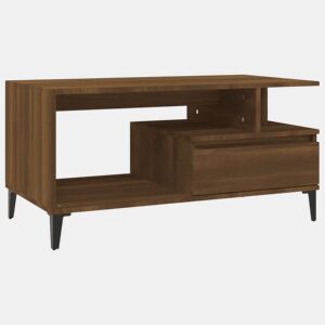 Mesa de Centro, Mesa baixa, 90x49x45 cm derivados de madeira carvalho castanho