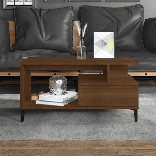 Mesa de Centro, Mesa baixa, 90x49x45 cm derivados de madeira carvalho castanho Mesa de Centro, Mesa baixa, 90x49x45 cm derivados de madeira carvalho castanho