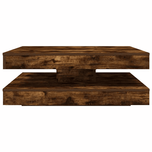 Mesa de Centro, Mesa baixa, rotativa a 360graus 90x90x34,5cm carvalho fumado