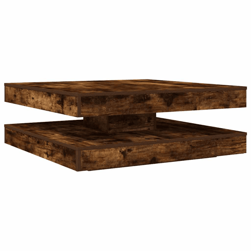 Mesa de Centro, Mesa baixa, rotativa a 360graus 90x90x34,5cm carvalho fumado