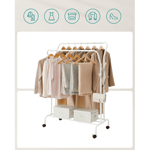 CABIDE DE ROUPA COM RODAS, branco CABIDE DE ROUPA COM RODAS, branco