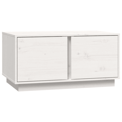 Mesa de Centro, Mesa baixa, 80x50x40 cm madeira de pinho maciça branco