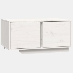 Mesa de Centro, Mesa baixa, 80x50x40 cm madeira de pinho maciça branco
