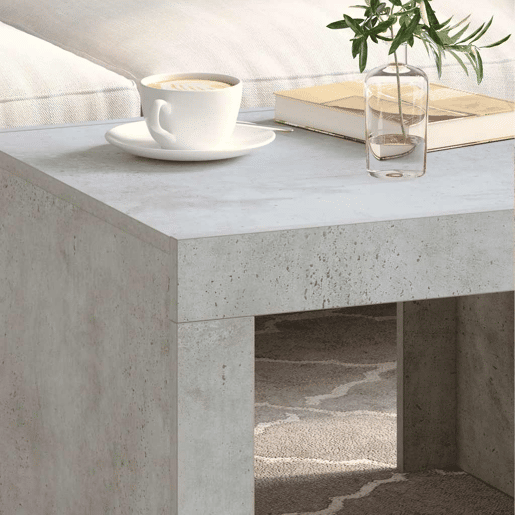Mesa de Centro, Mesa baixa, 50x50x35 cm derivados de madeira cinzento sonoma