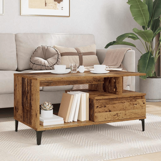 Mesa de Centro, Mesa baixa, com gaveta Madeira Antiga 90 x 49 x 45 cm