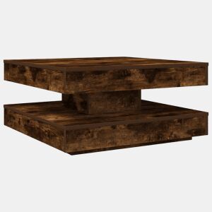 Mesa de Centro, Mesa baixa, rotativa a 360graus 70x70x34,5cm carvalho fumado