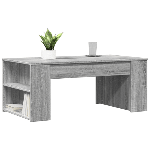 Mesa de Centro, Mesa baixa, 102x55x42 cm madeira processada sonoma cinzento
