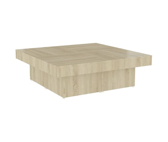 Mesa de café - mesa de centro madera contrachapada roble sonoma 90x90x28 cm