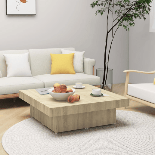 Mesa de Centro, Mesa baixa, 90x90x28 cm contraplacado carvalho sonoma