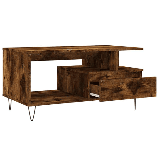 Mesa de Centro, Mesa baixa, 90x49x45 cm derivados madeira carvalho fumado