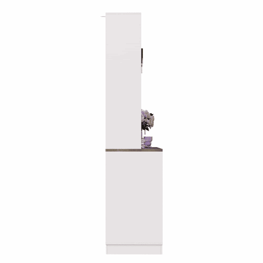 Armário lateral 120x36,3x180 cm - com iluminação LED, tomada, 6 portas, 2 gavetas grandes - branco