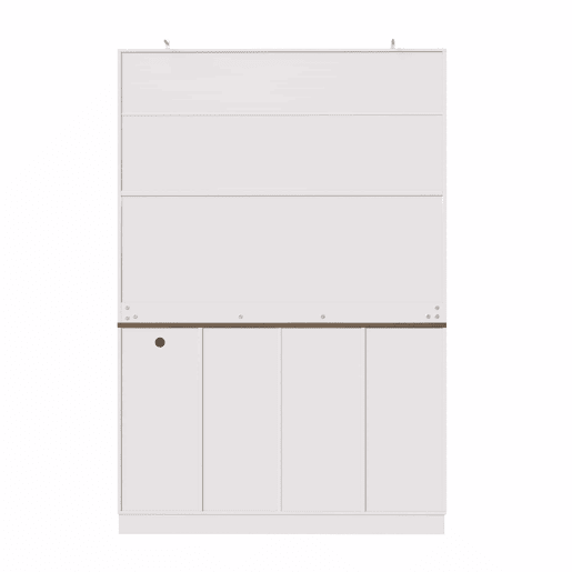 Armário lateral 120x36,3x180 cm - com iluminação LED, tomada, 6 portas, 2 gavetas grandes - branco